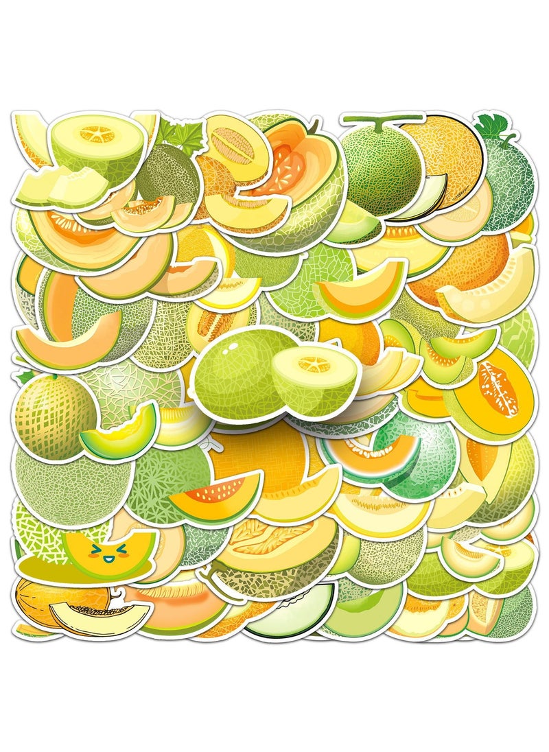 ORAINBOW 50 Pcs Hami Melon Stickers for Teens Boys Girls Trendy Vinyl Waterproof Cantaloupe Stickers for Laptop Tablet Flasks Scrapbook Bottles Computer Luggage Notebook Fruits Decal  - Image 1