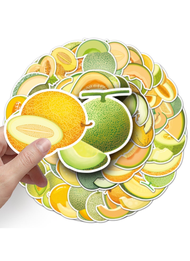 ORAINBOW 50 Pcs Hami Melon Stickers for Teens Boys Girls Trendy Vinyl Waterproof Cantaloupe Stickers for Laptop Tablet Flasks Scrapbook Bottles Computer Luggage Notebook Fruits Decal  - Image 5