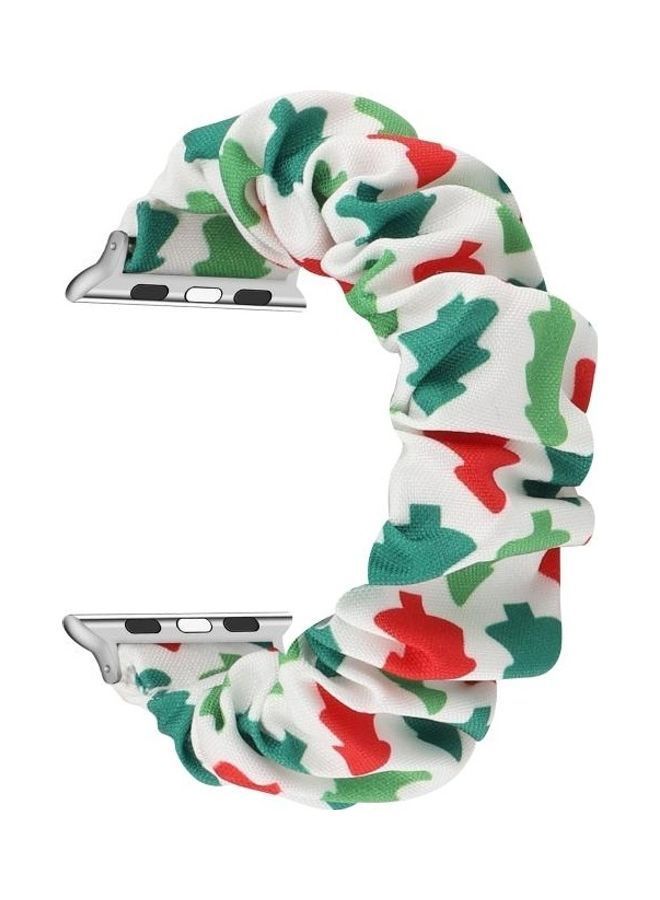 NIBEMINENT Fabric Hair Ring Replacement Strap Watchband For Apple Watch Series 7/6/SE/5/4/3/2/1 41/40/38mm Multicolour - Image 1