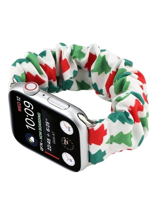 NIBEMINENT Fabric Hair Ring Replacement Strap Watchband For Apple Watch Series 7/6/SE/5/4/3/2/1 41/40/38mm Multicolour - Image 4
