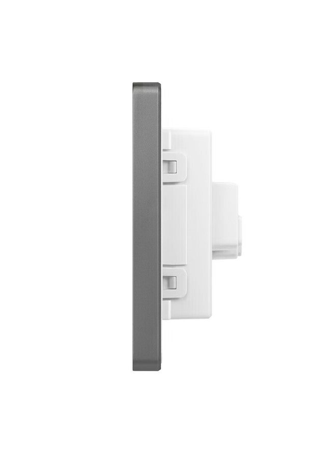 Siemens Switch Socket Panel 10a Slanted Five-hole Socket 86 Type Concealed Socket Glossy Dark Gray Silver - Image 2