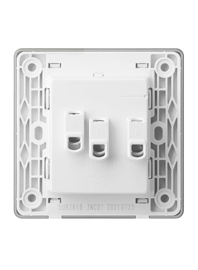 Siemens Switch Socket Panel 10a Slanted Five-hole Socket 86 Type Concealed Socket Glossy Dark Gray Silver - Image 3