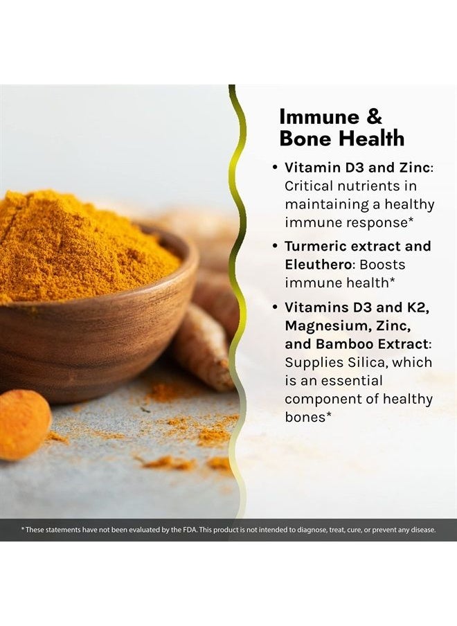Irwin Naturals High Potency Mega D3 & K2 + Turmeric Extract for Healthy Bones, Immune Function & Positive Mood - Advanced Absorption with Magnesium, Turmeric, Bamboo & Omega Oil - 60 Liquid Softgels  - Image 4