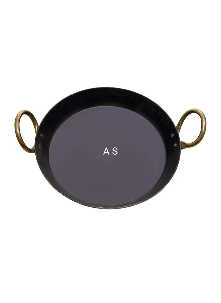 AS A S Heavy Base Iron Flat KadaiTaviFry PanTai for Making jalebi dal tadka etc 14 inch 35 CM 4 Liter  - Image 1
