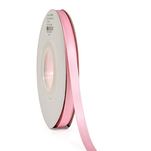 YAMA Light Pink Double Faced Satin Ribbon 1/4 Inch 25 Yards Thin Pink Ribbon for Gift Wrapping Crafts Bows Wedding Party Decoration - Image 2