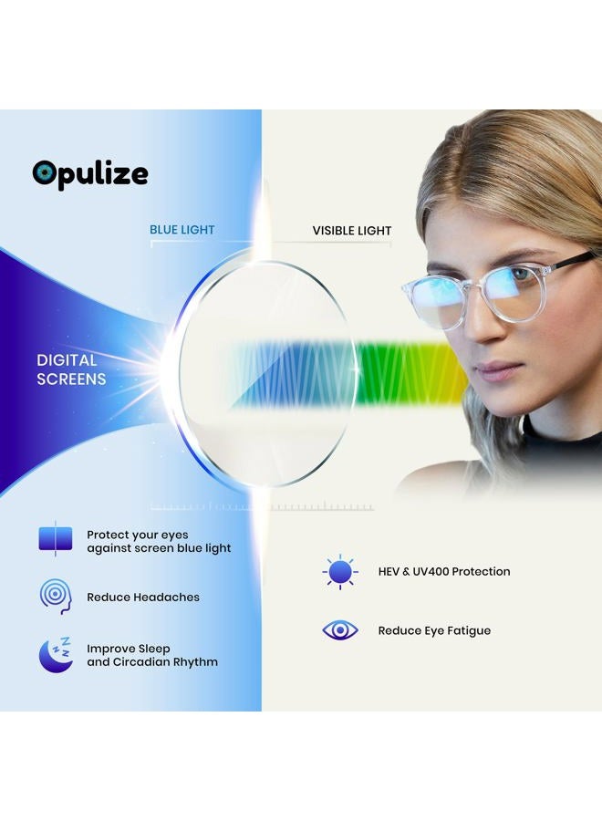 Opulize Sol Blue Light Blocking Glasses Cool Metal Retro Reduces Glare Anti Headaches Improve Sleep Computer Gaming Mens Womens B94, Brown Tortoiseshell - Image 5