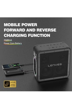 Lenyes Lenyes S823 Wireless Speaker with Bluetooth V5.0，21600mah Mobile Power Forward And Reverse Charging Function，6.5MM Audio Cable Support A  Variety Of Wired Music Devices.  - Image 5