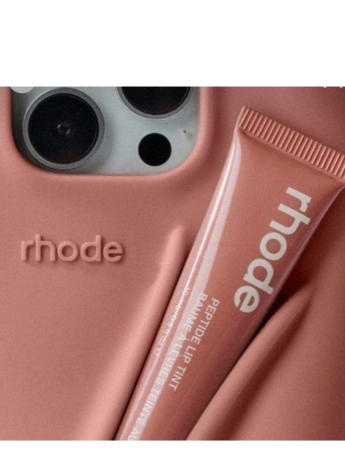 Rhode iPhone 16 Pro Max Case with Lip Gloss ,Mobile phone case Lipstick Set(Toast), Shockproof, scratch-resistant, portable, Rhode Applicable to iPhone 16 Pro Max