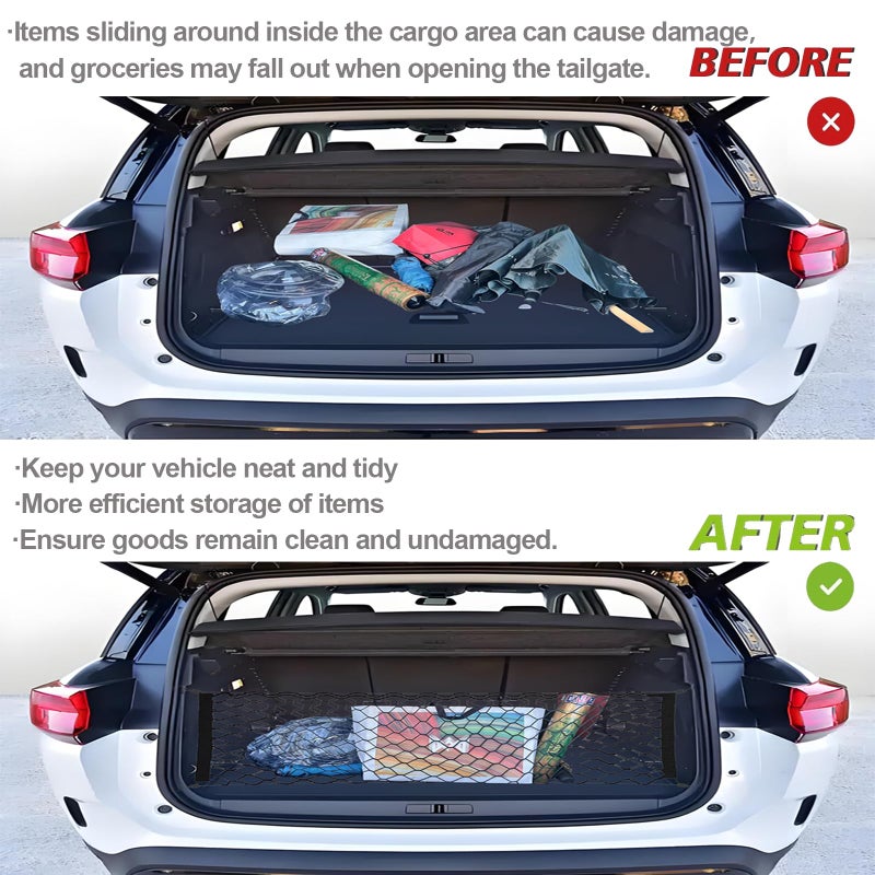 pulwury Cargo Net Stretchableï¼ŒCar Exterior Accessories for SUV, Jeep, Trucks, Double-Layered Network Car Exterior Accessories for Secure Storage 35.4x15.8 inch - Image 5