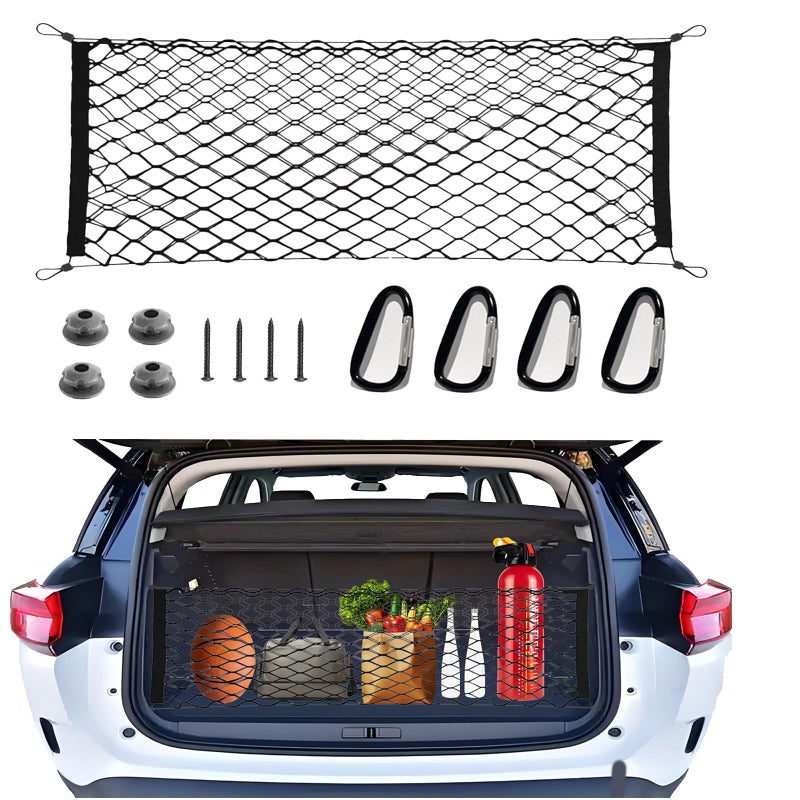 pulwury Cargo Net Stretchableï¼ŒCar Exterior Accessories for SUV, Jeep, Trucks, Double-Layered Network Car Exterior Accessories for Secure Storage 35.4x15.8 inch - Image 1