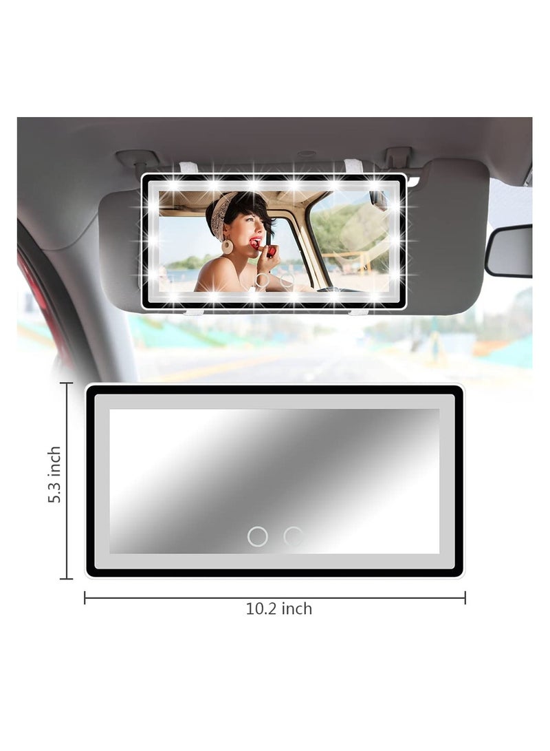 Generic Car Led Mirror With Touch And 3 Light Modes Rechargeable Fits All Cars  - Image 3