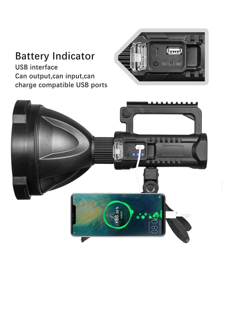 Generic - Emergency Lights 90000 Lumen LED Super Bright Searchlight, Rechargeable Spotlight Flashlight , 4 Modes Waterproof Searchlight Spotlight, for Hiking, Camping, Emergency,with Tripod And USB (W5119) - Image 1