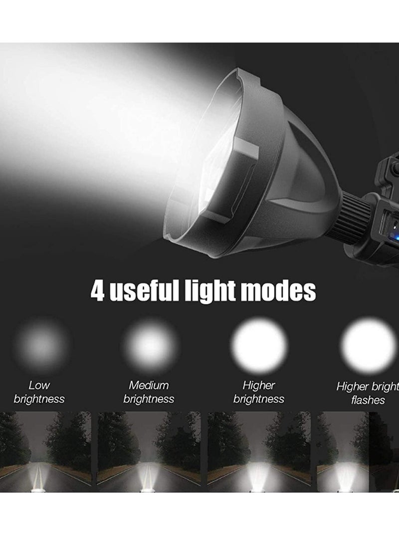 Generic - Emergency Lights 90000 Lumen LED Super Bright Searchlight, Rechargeable Spotlight Flashlight , 4 Modes Waterproof Searchlight Spotlight, for Hiking, Camping, Emergency,with Tripod And USB (W5119) - Image 1