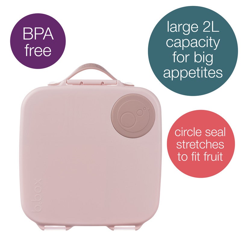 B.Box Whole Foods Lunch Box for Kids | Large Leakproof Compartments | 67.6 fl oz Capacity | Whole Fruit Holder | BPA Free | Easy Open Design-Blush Crush - Image 2