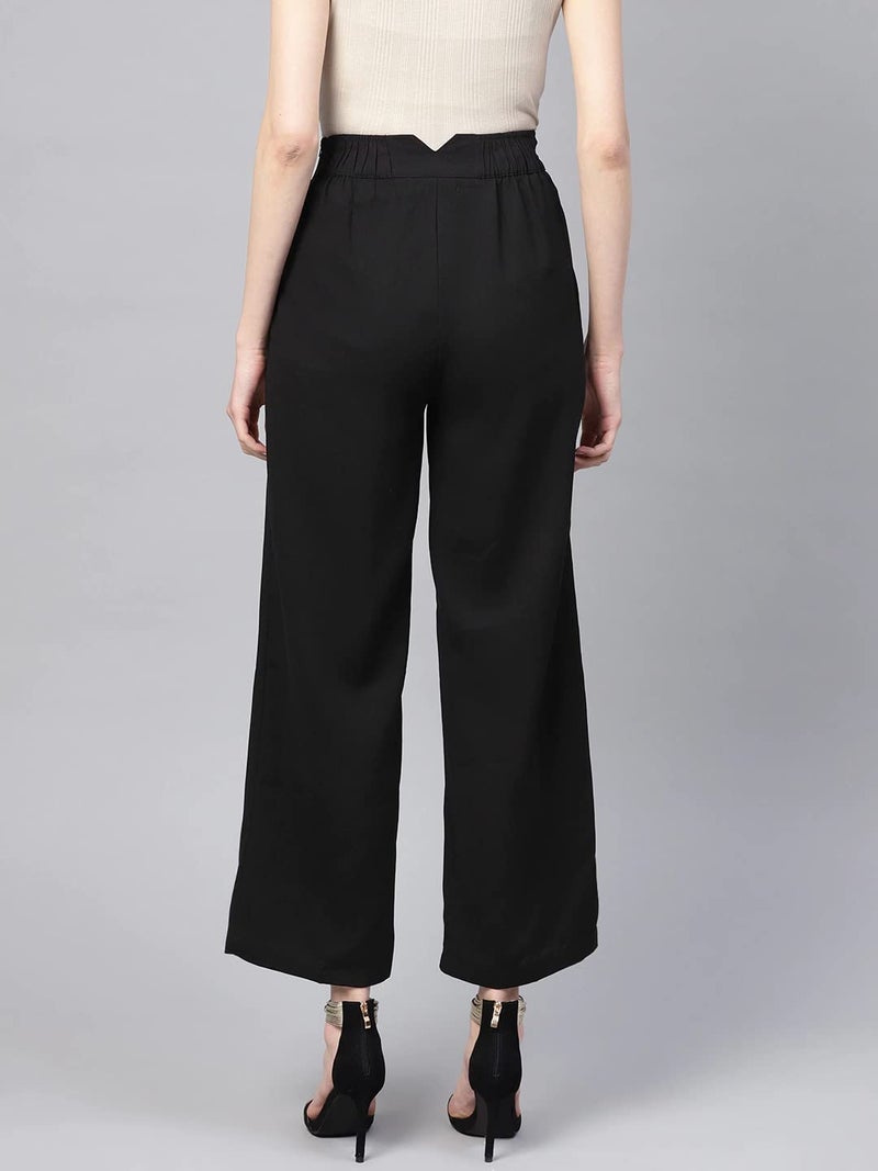 SASSAFRAS Black Wide Leg Trousers - Image 4