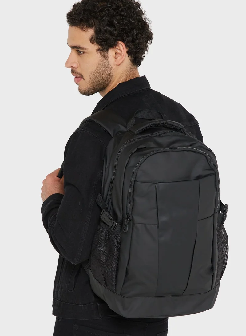 Robert Wood Backpack With Laptop Partition And Multiple Pockets
