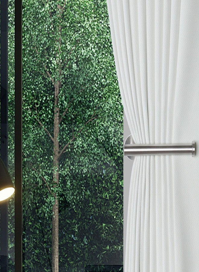 Groleca 2 Pack Adhesive Curtain Holdbacks - No Drill Curtain Tie Backs & Pull Backs (2, Silver) - Image 4