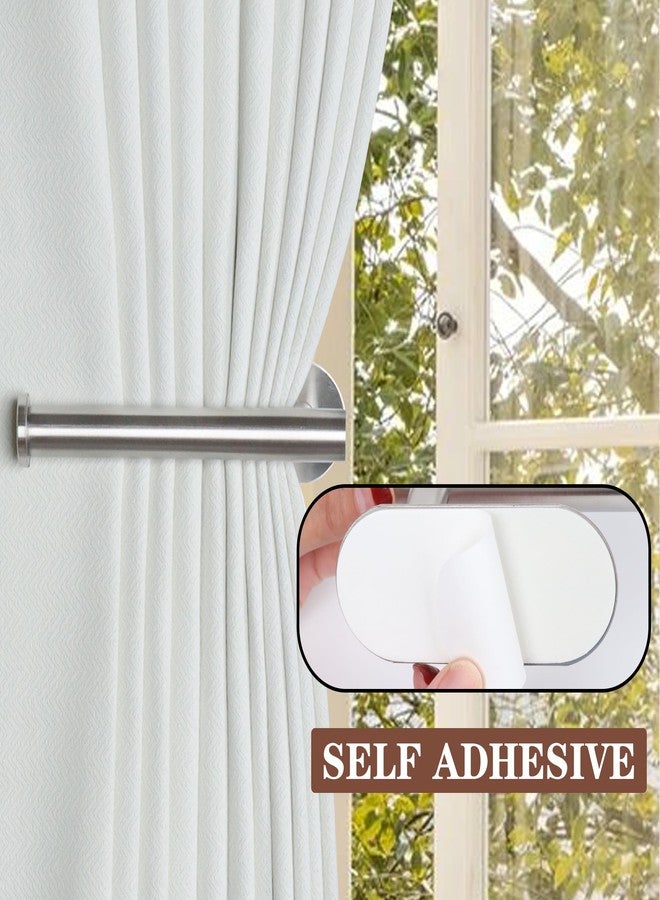 Groleca 2 Pack Adhesive Curtain Holdbacks - No Drill Curtain Tie Backs & Pull Backs (2, Silver) - Image 2
