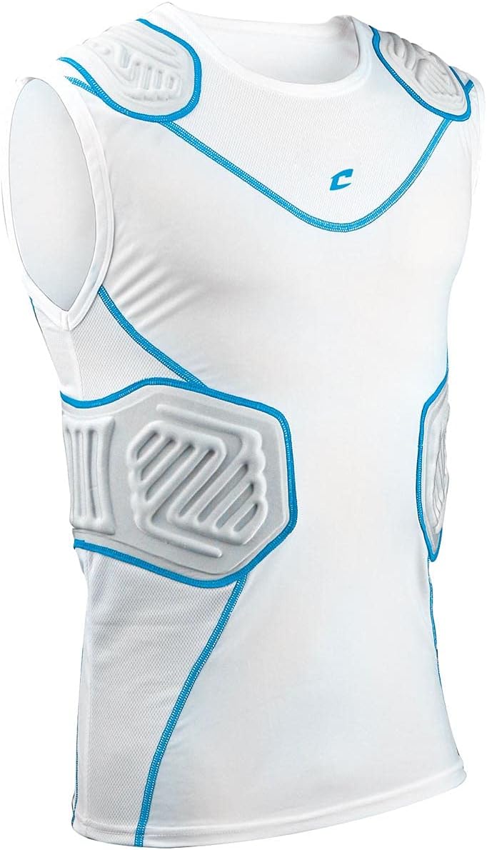 CHAMPRO Adult Bull Rush Compression Shirt White/Gray Small - Image 1