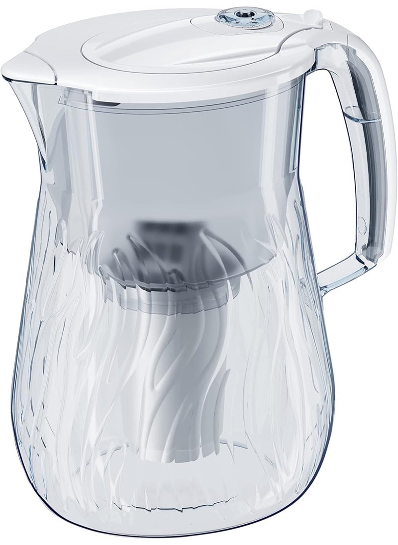Water Filter Jug Orleans with 1x A5 350 litre Cartridge with enriched Magnesium, Reduces Chlorine and limescale, White 4.2 litres total capacity