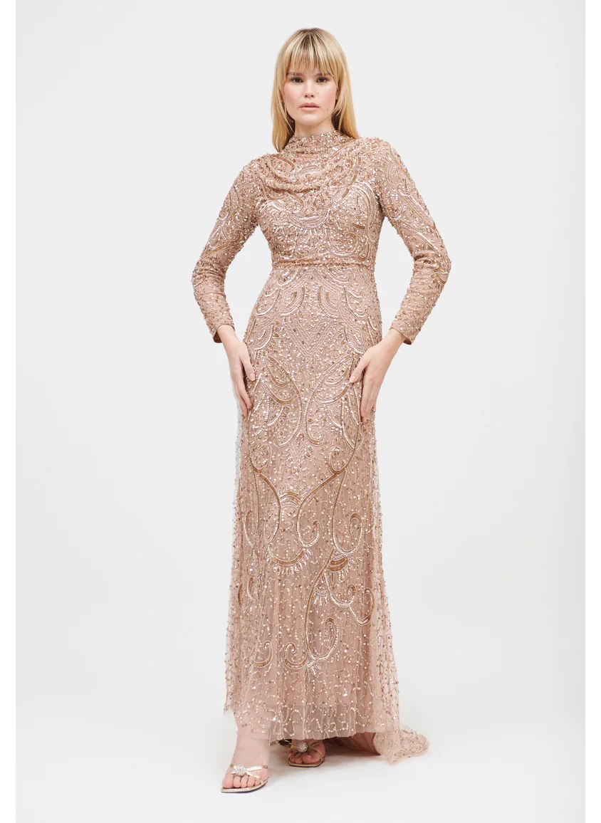 ماري Ayva Modest Embellished Sequin Maxi Dress