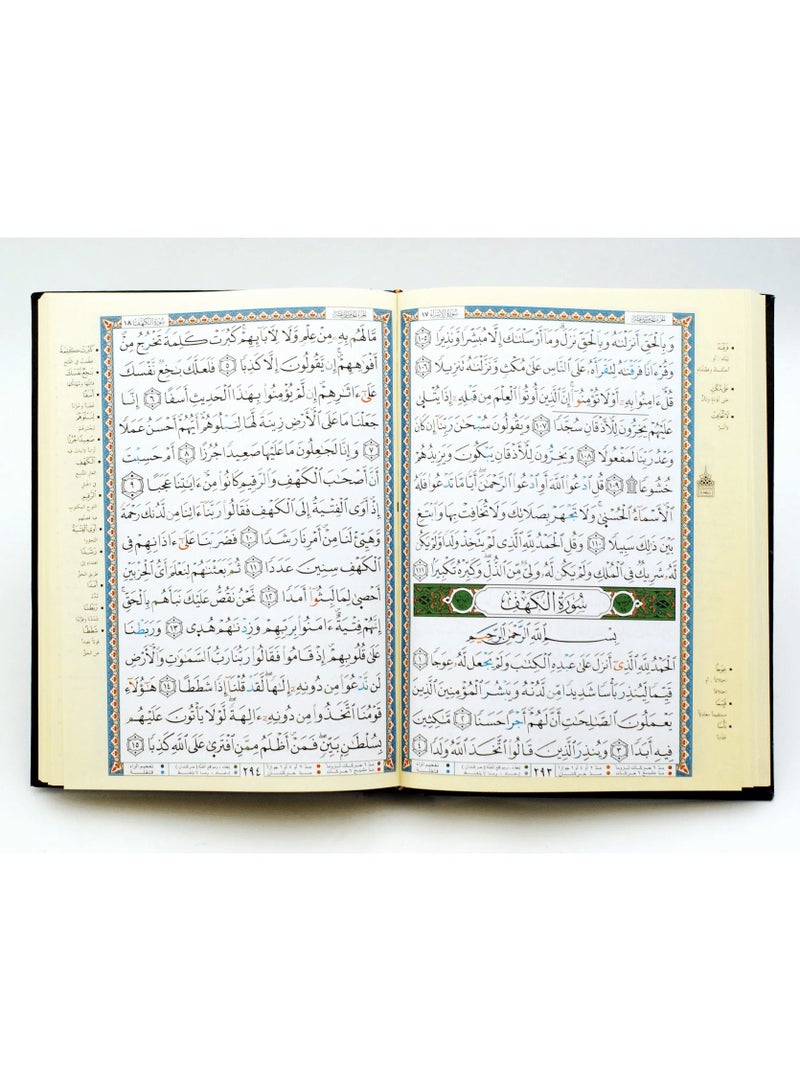 Tajweed Quran – Khalaf Narration ( with words meanings and topics index ), size: 17×24 cm blue - Image 3