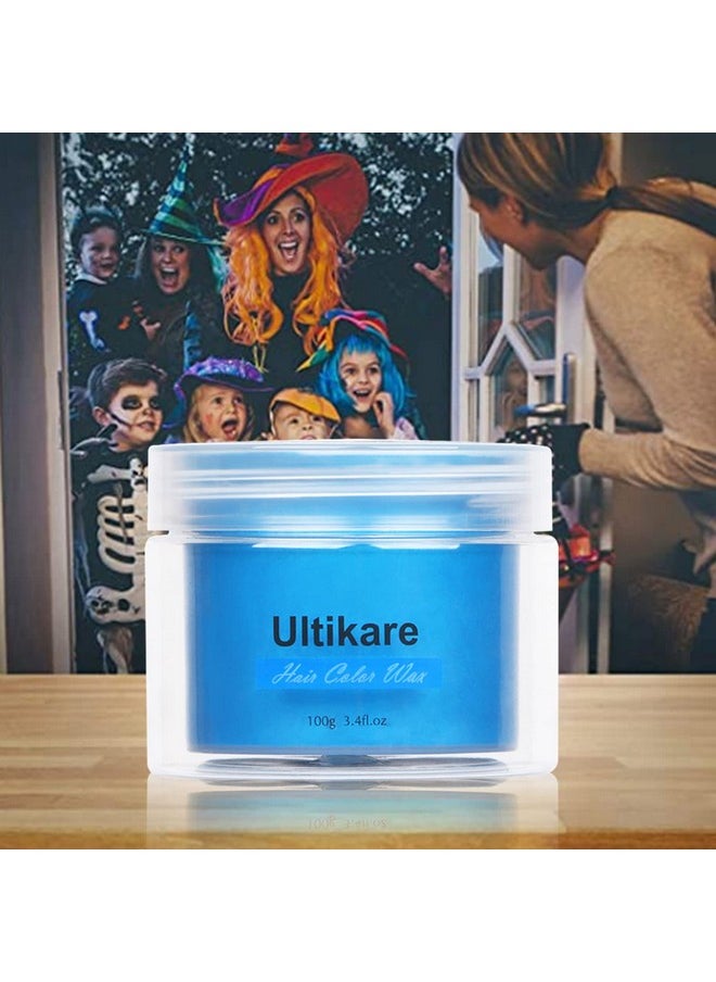 Ultikare Temporary Hair Color For Kids Ultikare Blue Hair Dye Natural Styling Wax Color Instant Mud Cream Gel 3.4 Fl Oz Girl Gifts Party Cosplay Diy Children'S Day  - Image 4