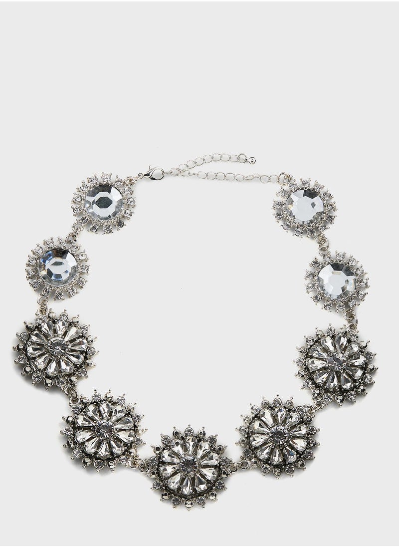 Khizana - Floral Embellished Choker Necklace - Image 1