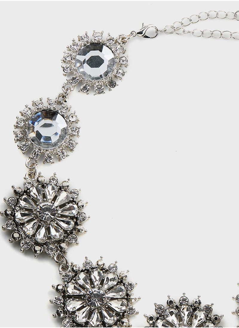 Khizana - Floral Embellished Choker Necklace - Image 1