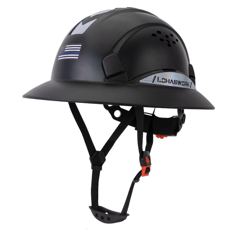 LOHASWORK Full Brim Hard Hat Construction OSHA Approved Vented Hard Hat Cascos De Construccion Adjustable Cool Vent Work Safety Helmet for Men and Women - Image 1