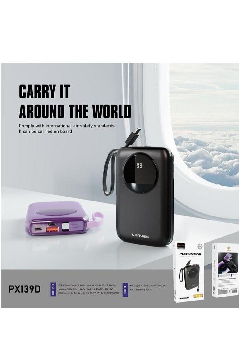 Lenyes Ultimate Travel Companion: Lenyes PX139D 20W PD Fast Charge Portable Power Bank with Digital Battery Indicator - Image 2