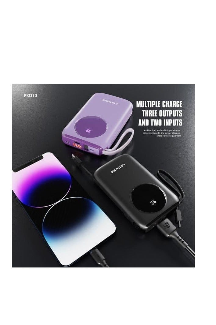 Lenyes Ultimate Travel Companion: Lenyes PX139D 20W PD Fast Charge Portable Power Bank with Digital Battery Indicator - Image 3