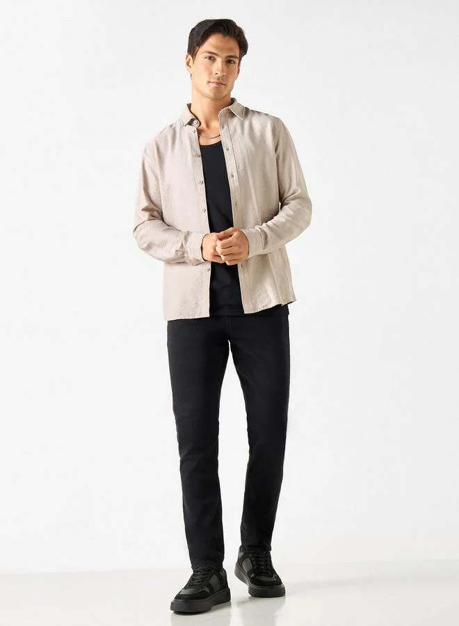 سبلاش فيڤ قميص بقصة عادية بأزرار وأكمام طويلة