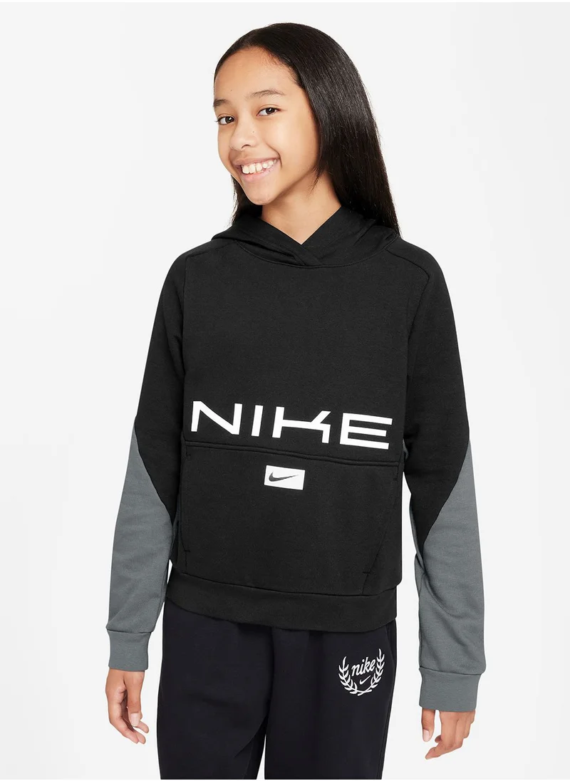 نايكي Youth Dri-Fit Multi Fleece Pullover Love Hoodie