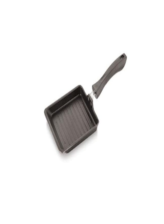 MARWALL Mini Grill Pan with Non-Stick Coating, Bakelite Stay Cool Handle, Compact for Sandwiches and Vegetables - Image 1