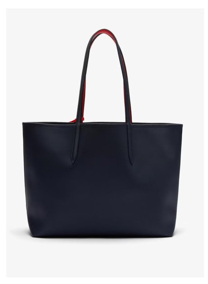 LACOSTE Women's Anna Double sided Two tone Large Capacity Handbag, Fashionable and Versatile, Black/Red - Image 2