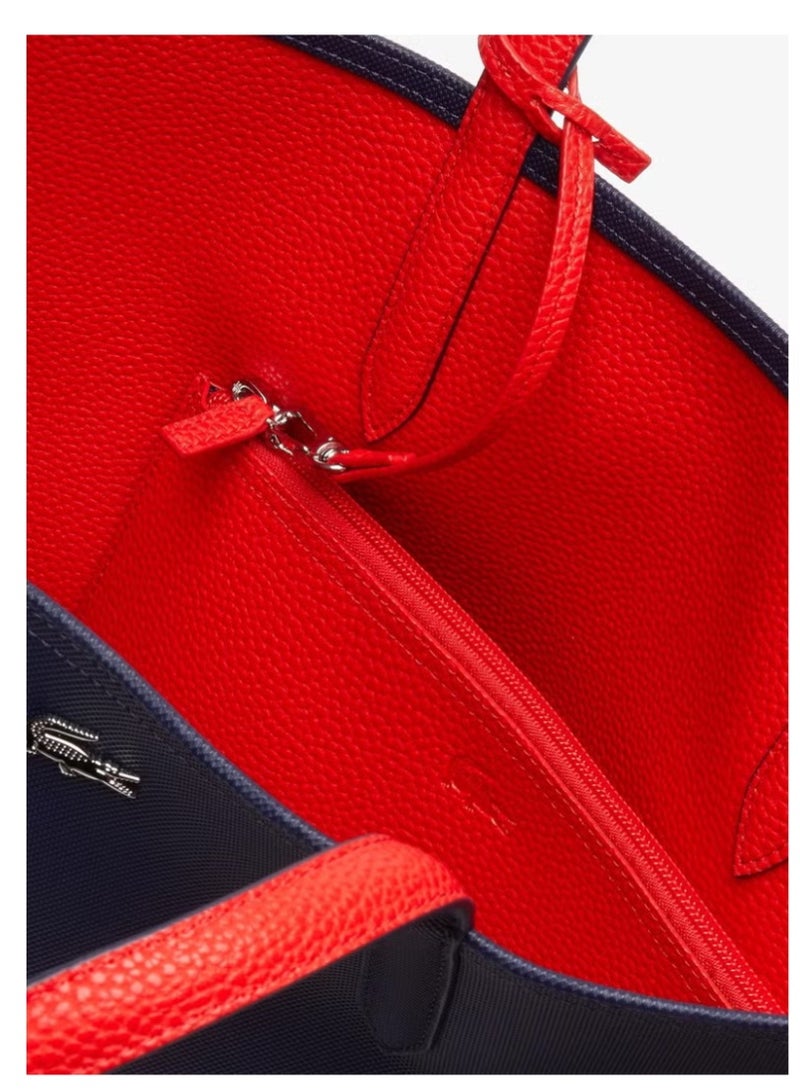 LACOSTE Women's Anna Double sided Two tone Large Capacity Handbag, Fashionable and Versatile, Black/Red - Image 4