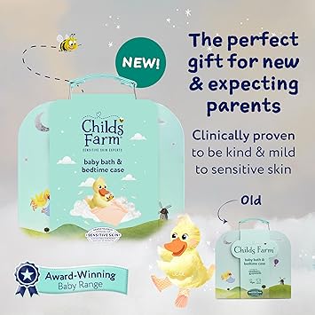 Childs Farm Childs Farm Baby Suitcase Gift Baby Bubble Bath 250ml Shampoo Body Wash 250ml Moisturiser 200ml Nappy Cream 100ml Suitable for Newborns with Sensitive Dry Itchy Skin - Image 3
