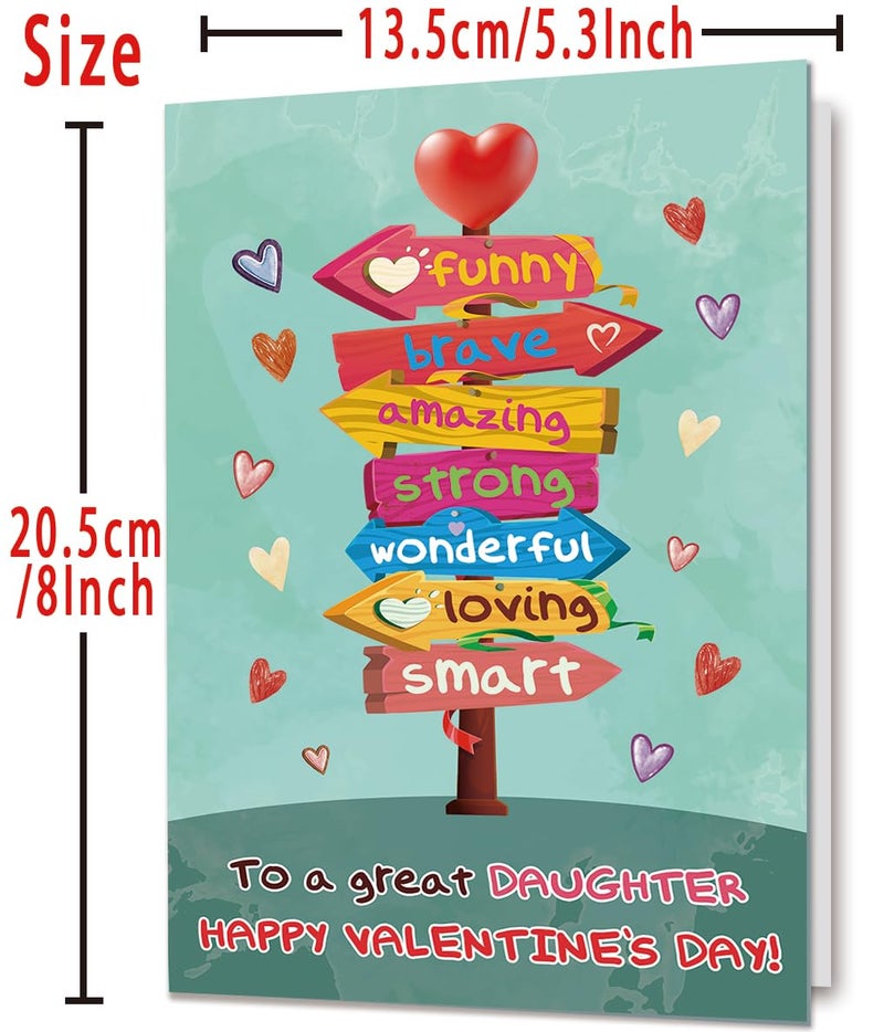 Mcduldul Valentines Cards for Daughter | Funny Daughter Valentines Cards Gifts from Dad Mom Parent with Printed Message Inside - Image 4
