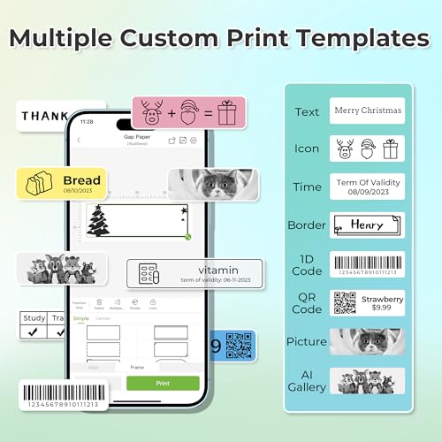 Nelko Label Maker Machine with Tape, P21 Bluetooth Label Printer, Wireless Mini Label Makers with Multiple Templates for School Office Home, Blue - Image 4