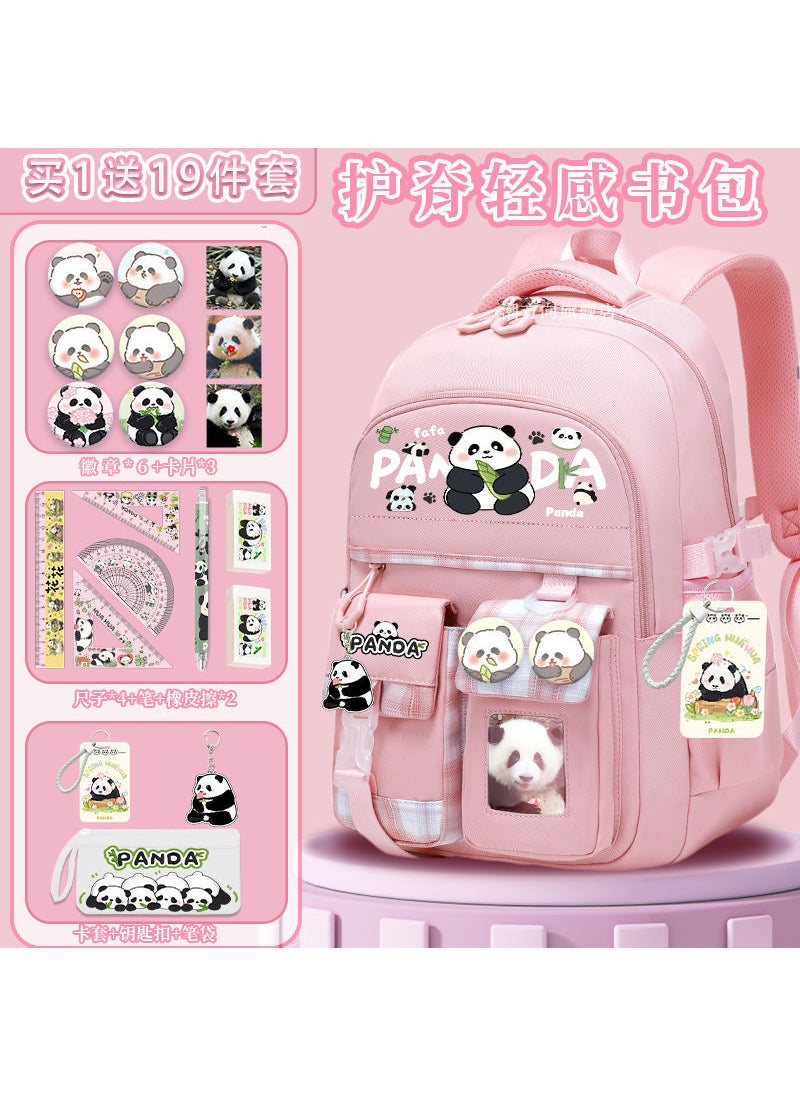 Generic - Kids Panda School Backpack Lightweight Pink B- small size -19 gift bags - Image 1