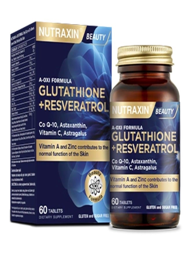 NUTRAXIN A Oxi Formula Glutathione Plus Resveratrol For Healthy Skin 60 Tablet