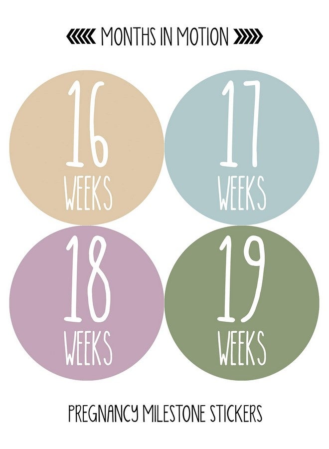 Months In Motion Weekly Pregnancy Growth Sticker | Week to Week Pregnant Expecting Photo Prop | Maternity Keepsake | Baby Bump | Weekly Stickers Photo (Set of 36 Stickers) - Image 3