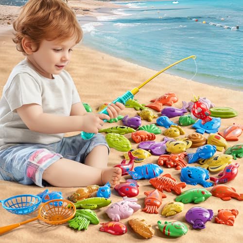 JUKUDAHU Magnet Fishing Game for Kids 3 4 5 6 7 8 Years Old Pool Bath Toys for Toddlers Pole Rod Net Floating Fish Toys Outdoor Party Toys for Boys Girls Kids Age 38 812 Year Old - Image 5