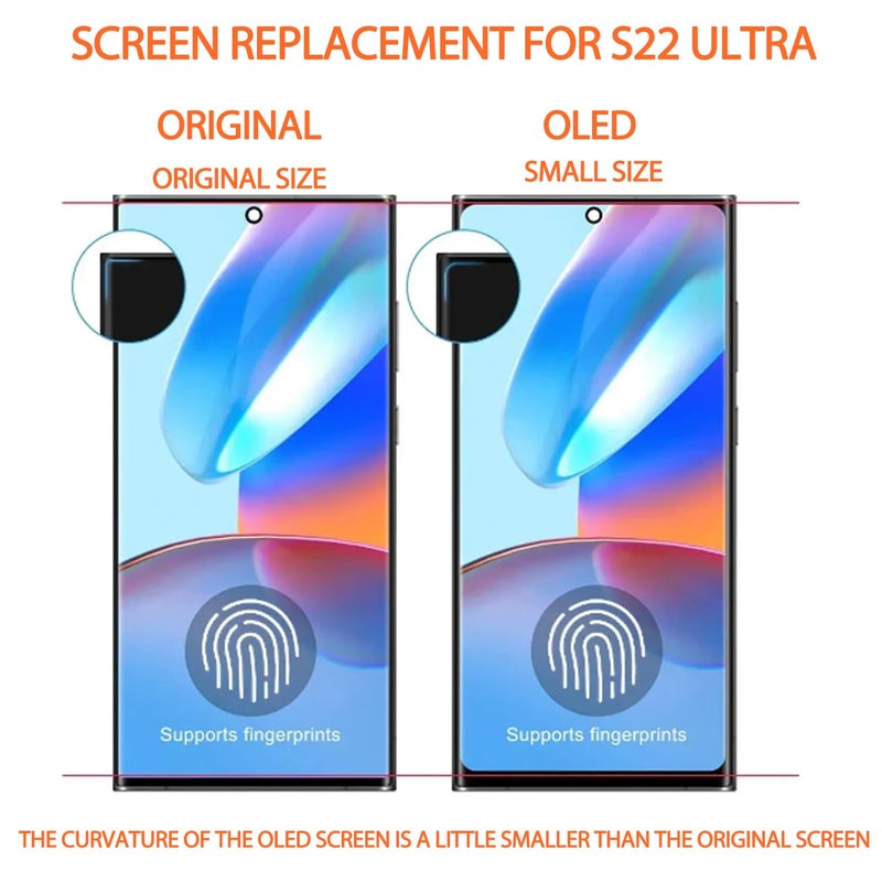 AGCUT OLED for Samsung S22 Ultra 5G Screen Replacement for S22 Ultra LCD Display SM-S908U SM-S908E LCD Digitizer Touch Assembly Black with Frame (US Version,Support Fingerprint) - Image 3
