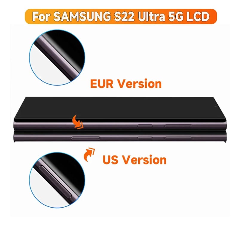 AGCUT OLED for Samsung S22 Ultra 5G Screen Replacement for S22 Ultra LCD Display SM-S908U SM-S908E LCD Digitizer Touch Assembly Black with Frame (US Version,Support Fingerprint) - Image 5
