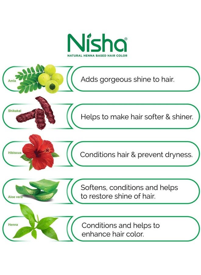 Nisha Henna Based Color Dye For Hair (0.35 Ounce (Pack of 10), Natural Black) - Image 5