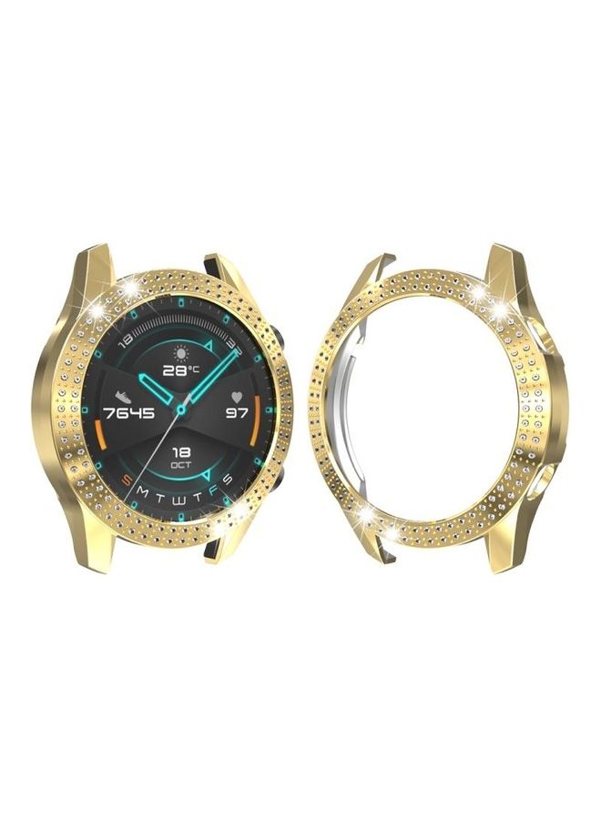 NIBEMINENT PC Double Row Diamond Watch Case For Huawei GT2 46mm Gold - Image 2