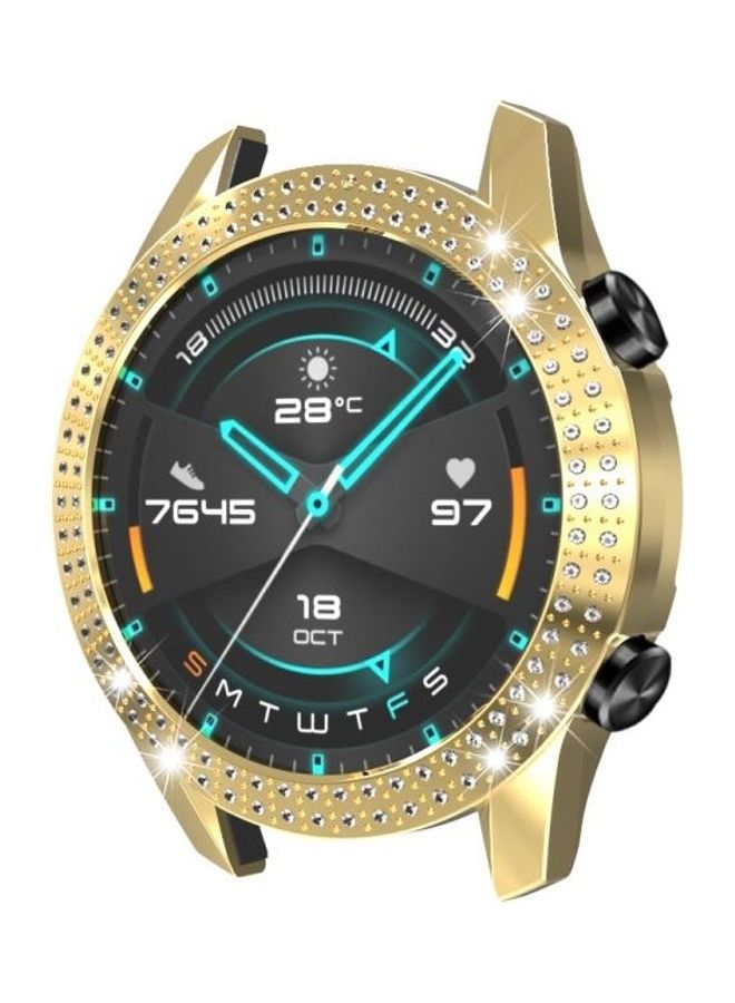 NIBEMINENT PC Double Row Diamond Watch Case For Huawei GT2 46mm Gold - Image 3