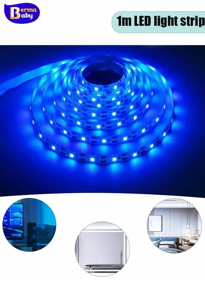 Berma Baby شريط إضاءة خزانة كنس يدوي يدوي 1M USB USB شريط إضاءة LED داخلي مرن قابل للتعديل بمصباح ذكي قابل للتبديل والسطوع لشريط قابل للتعديل لخزانة السلالم  - Image 1